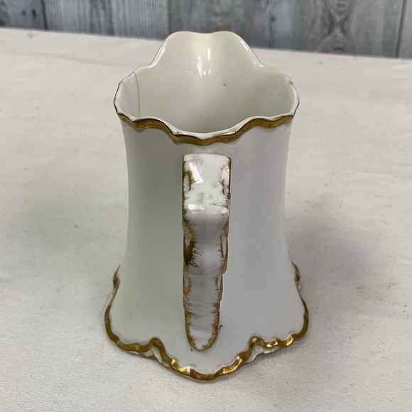 Vintage 1929 Pope-Gosser Sepia Gold Trimmed China Creamer Pitcher w Crack - Picture 4 of 6